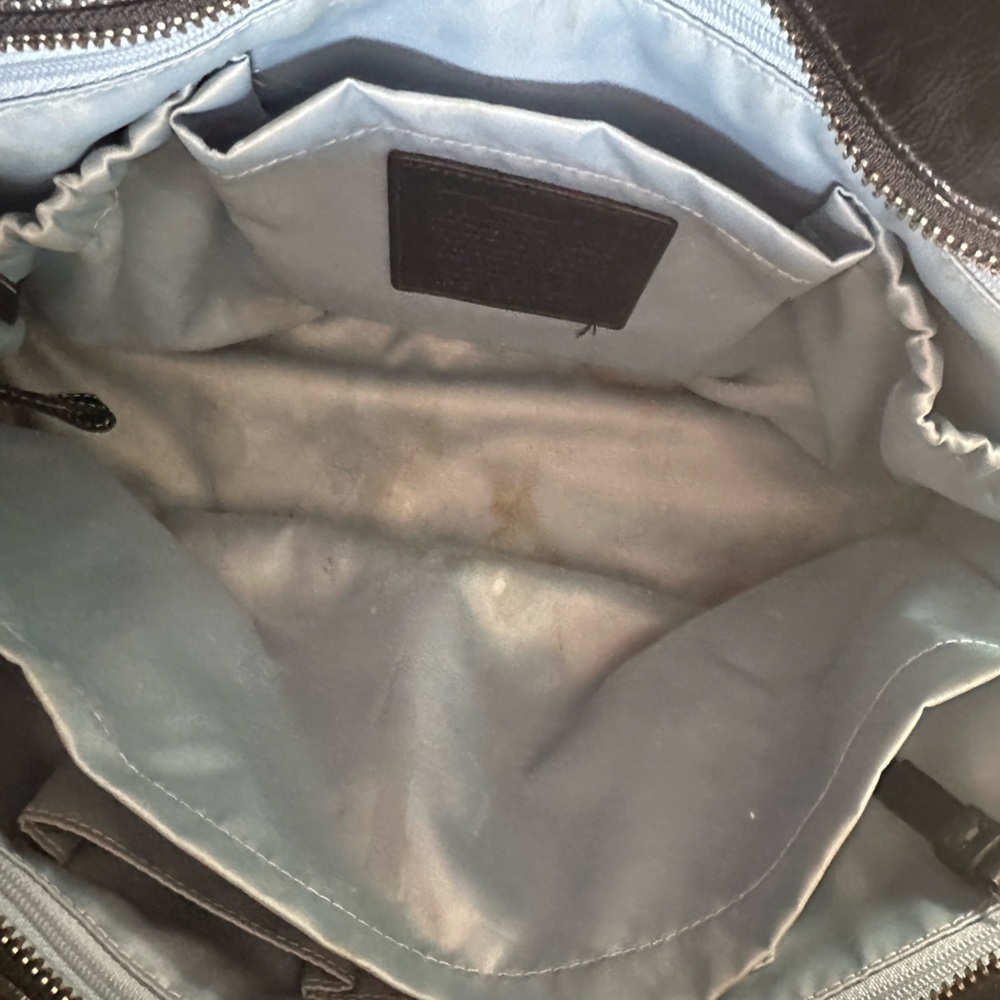 Coach Shiny Black Leather Diaper Bag - GUC - Picture 6 of 8